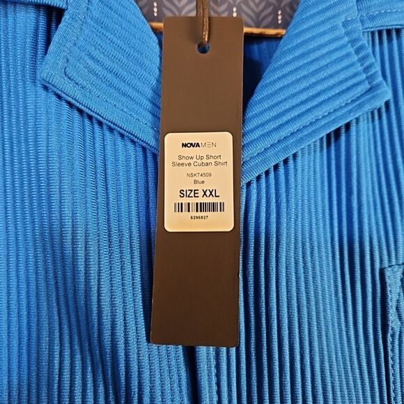 NWT Fashion Nova Men Ribbed Textured Short Sleeve Button Up Shirt Size 2XL XXL - Picture 2 of 9